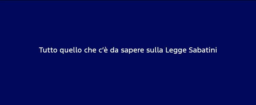 Tutto Quello Che Ce Da Sapere Sulla Legge Sabatini