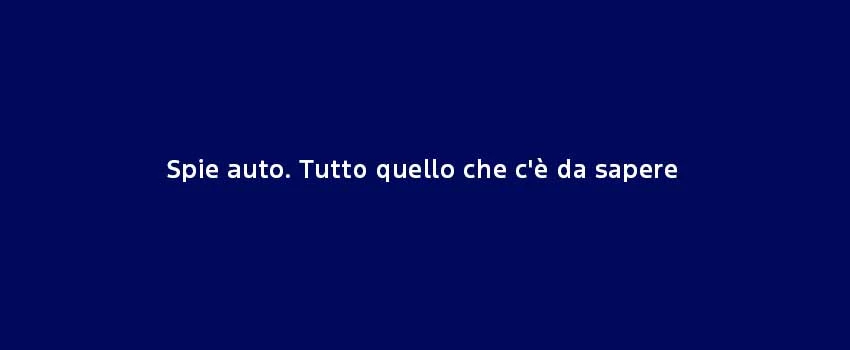 Spie Auto Tutto Quello Che Ce Da Sapere
